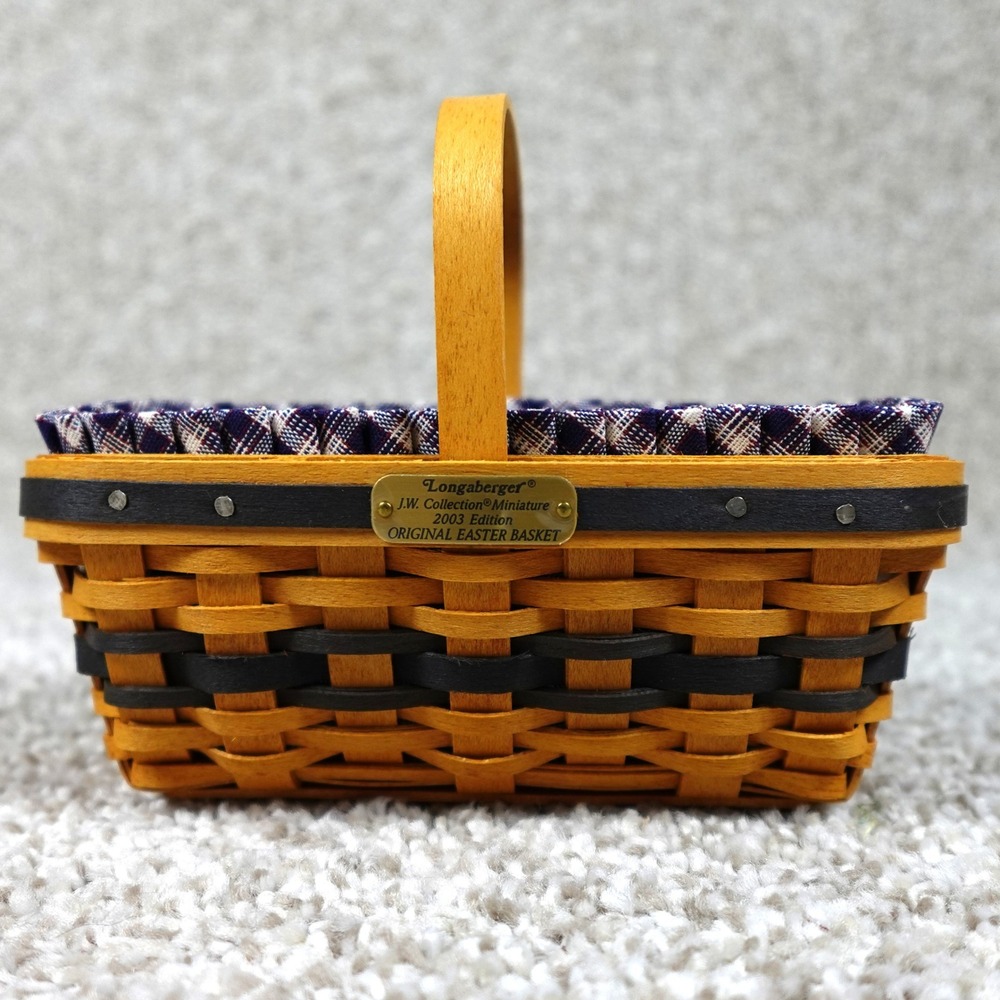 Longaberger 2003 JW Collection Miniature Original Easter Basket Set with COA